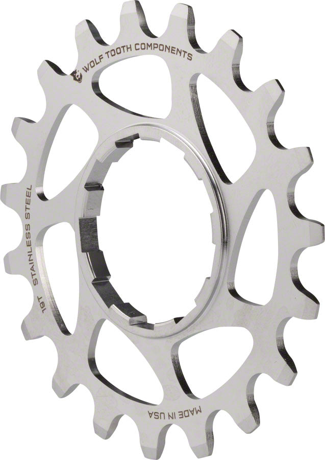 Wolf Tooth Single Speed Stainless Steel Cog - 19t Compatible 3/32" Chains Driver and Single Cog Wolf Tooth