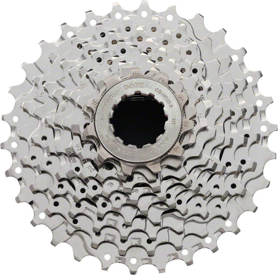 Shimano Sora CS-HG50 Cassette - 9 Speed 11-30t Silver Nickel Plated Cassettes and Cogs Shimano