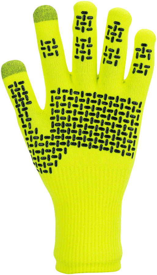 SealSkinz Waterproof All Weather Knit Glove - Neon Yellow Full Finger Small Gloves and Liners SealSkinz