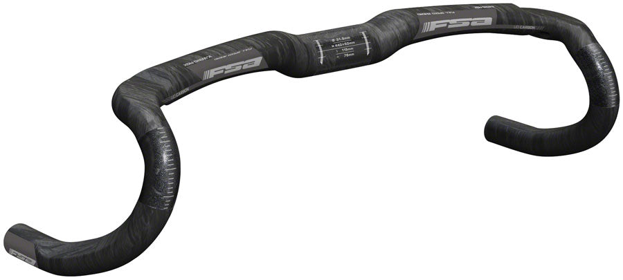 Full Speed Ahead K-Wing AGX Drop Handlebar - Carbon 31.8mm 42cm Carbon Handlebars FSA