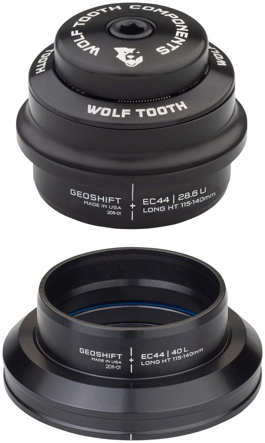 Wolf Tooth GeoShift Performance Angle Headset - 1 Deg Long EC44/EC44 Black Headsets Wolf Tooth