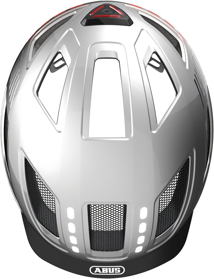 Abus Hyban 2.0 LED Helmet - Signal Silver Medium Helmets Abus