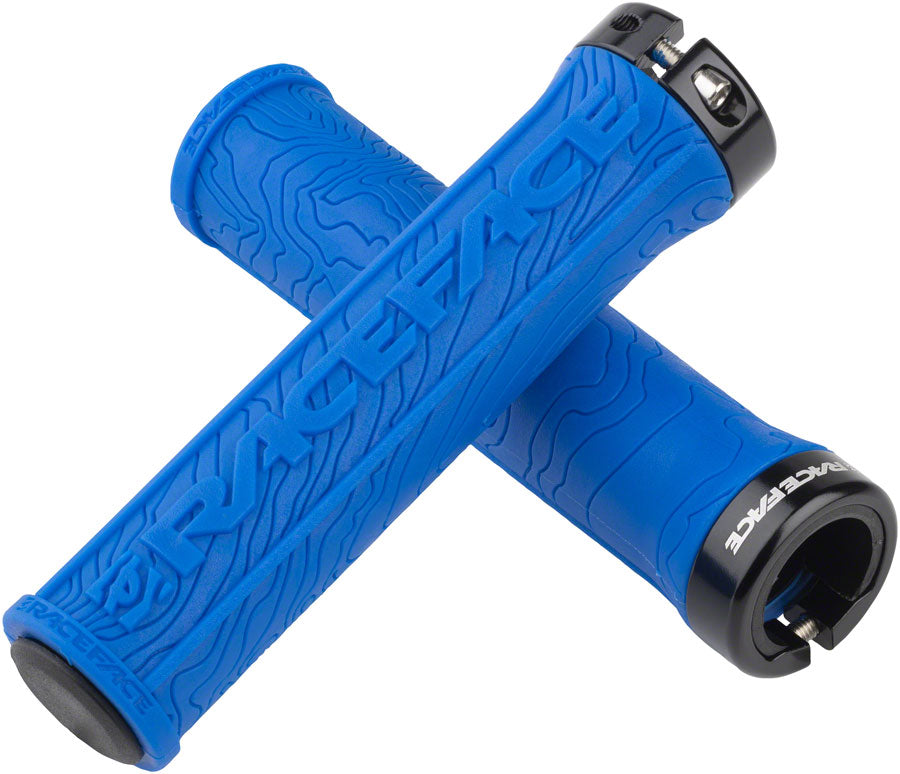 RaceFace Half Nelson Grips - Blue Lock-On Grips Race Face