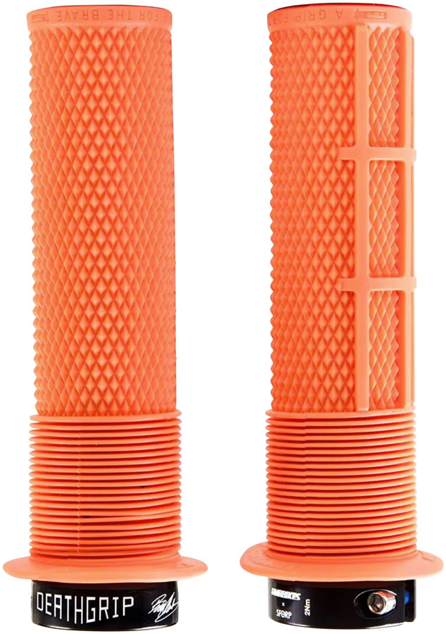 DMR DeathGrip Flanged Grips - Thick Lock-On Orange Grips DMR