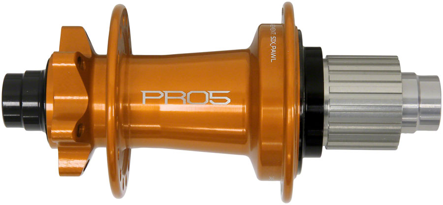 Hope Pro 5 Rear Hub - 12 x 148mm 6-Bolt Micro Spline Orange 28H Rear Hub Hope