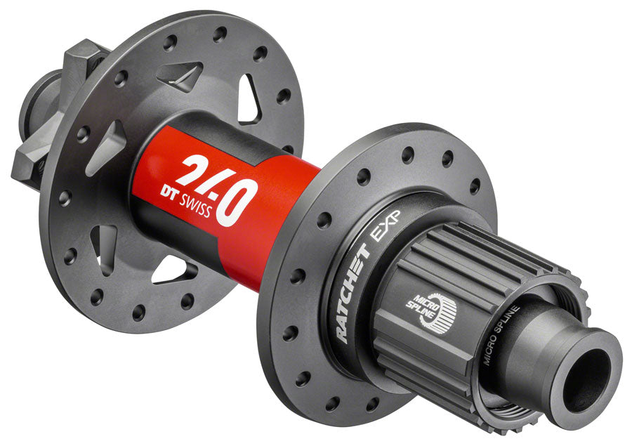 DT Swiss 240 EXP Rear Hub - 12 x 157mm 6-Bolt Micro Spline BLK/Red 32H 36pt Rear Hub DT Swiss