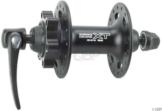 Shimano XT HB-M756 Front Hub - QR x 100mm 6-Bolt Black 36h Front Hub Shimano