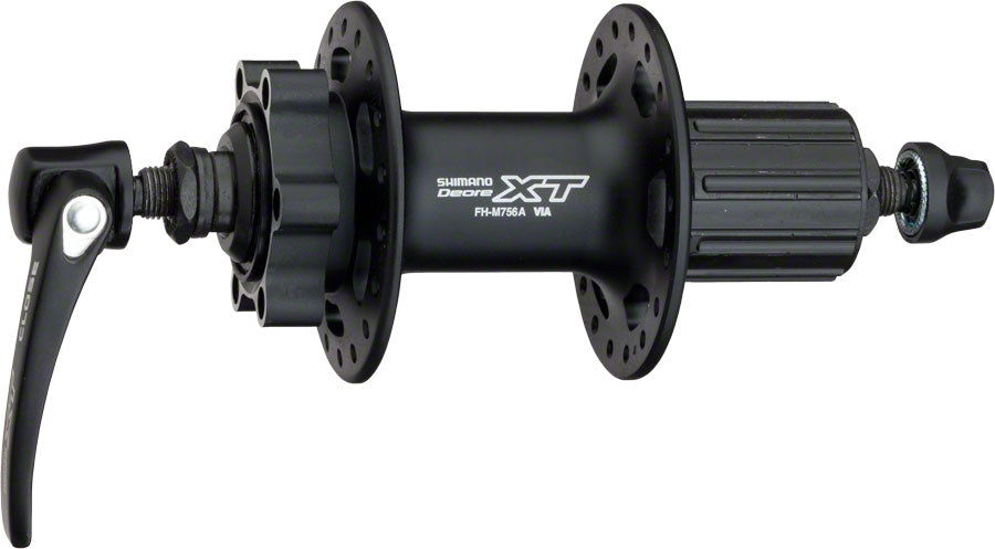Shimano XT FH-M756-A Rear Hub - QR x 135mm 6-Bolt HG10 Black 36H Rear Hub Shimano