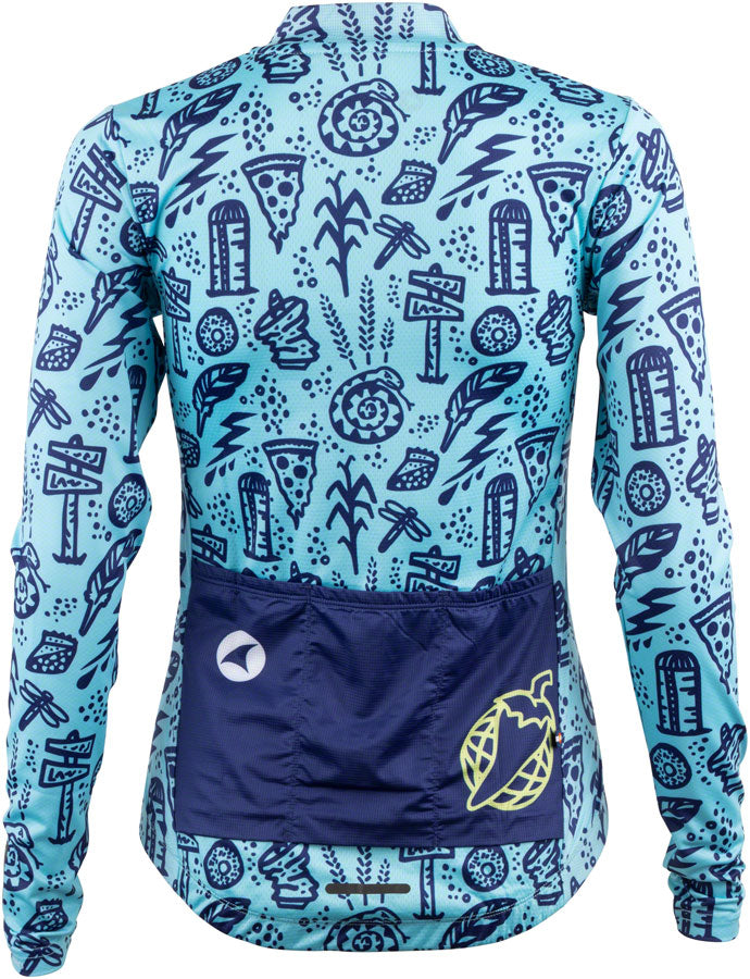 Salsa Womens Gravel Story Long Sleeve Jersey - Lite Blue Dark Blue YLW Medium Jerseys Salsa