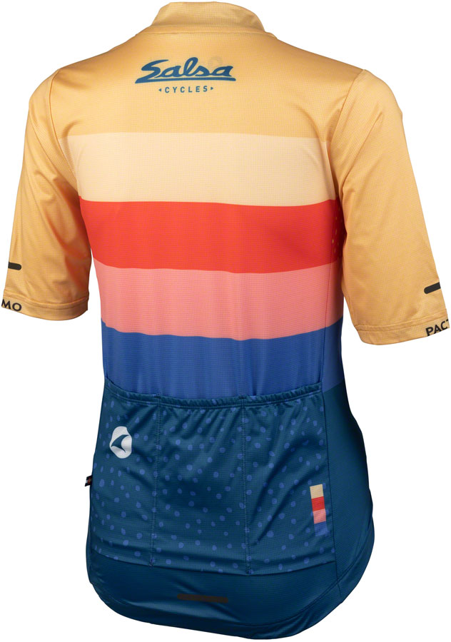 Salsa Team Polytone Womens Jersey - Goldenrod Dark Blue w/ Stripes Small Jerseys Salsa