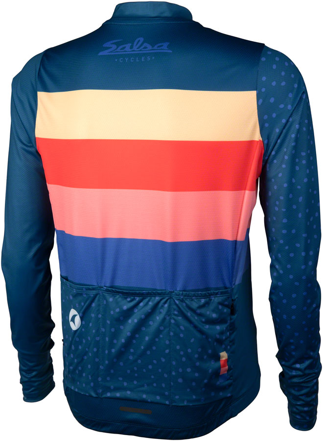 Salsa Team Polytone Mens Long Sleeve Jersey - Dark Blue w/ Stripes Medium Jerseys Salsa