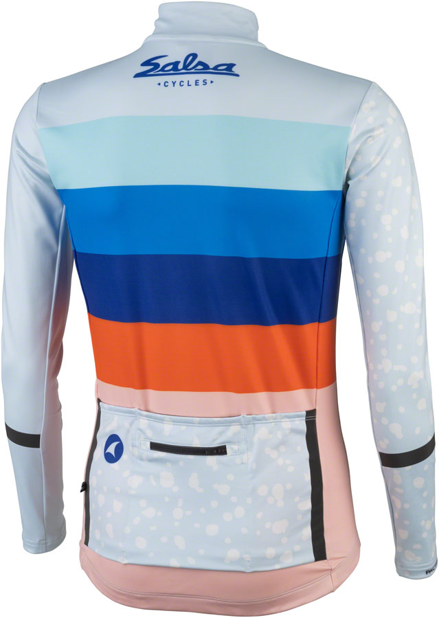 Salsa Arctica Mens Long Sleeve Jersey - Light Blue w/Stripes Small Jerseys Salsa