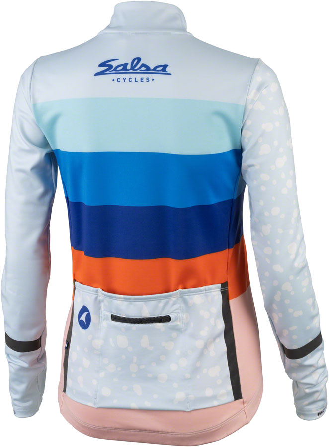 Salsa Arctica Womens Long Sleeve Jersey - Light Blue w/Stripes Medium Jerseys Salsa