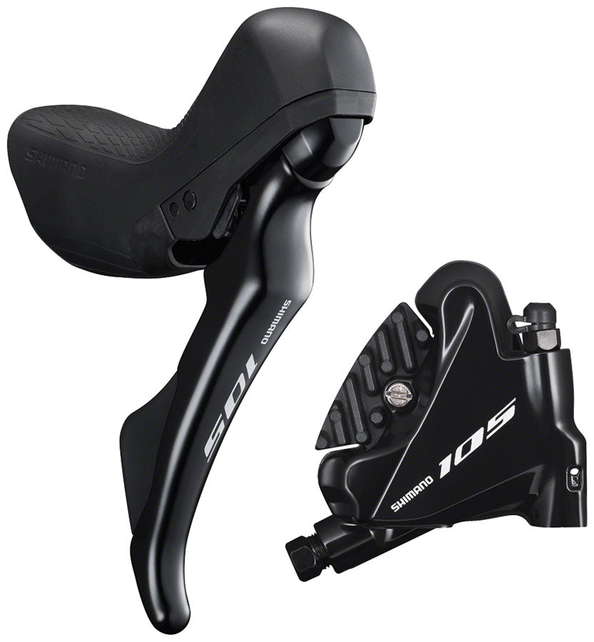 Shimano 105 ST-R7020 Right Standard Reach 11-Speed Hydraulic Brake/Shift Lever BR-R7070 Rear Flat Mount Caliper Hydraulic Brake/Shift Lever Drop Bar Shimano