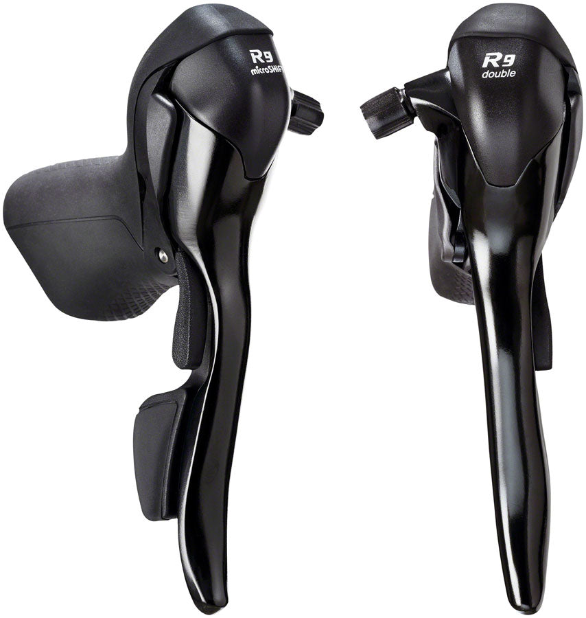 microSHIFT R9 Drop Bar Brake/Shift Lever Set - 2 x 9-Speed Shimano Compatible BLK Brake/Shift Lever - Drop Bar microSHIFT