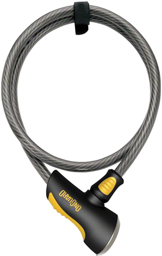 OnGuard Akita Non-Coil Cable Lock with Key: 10 x 12mm Silver/Black/Yellow Cable Locks OnGuard