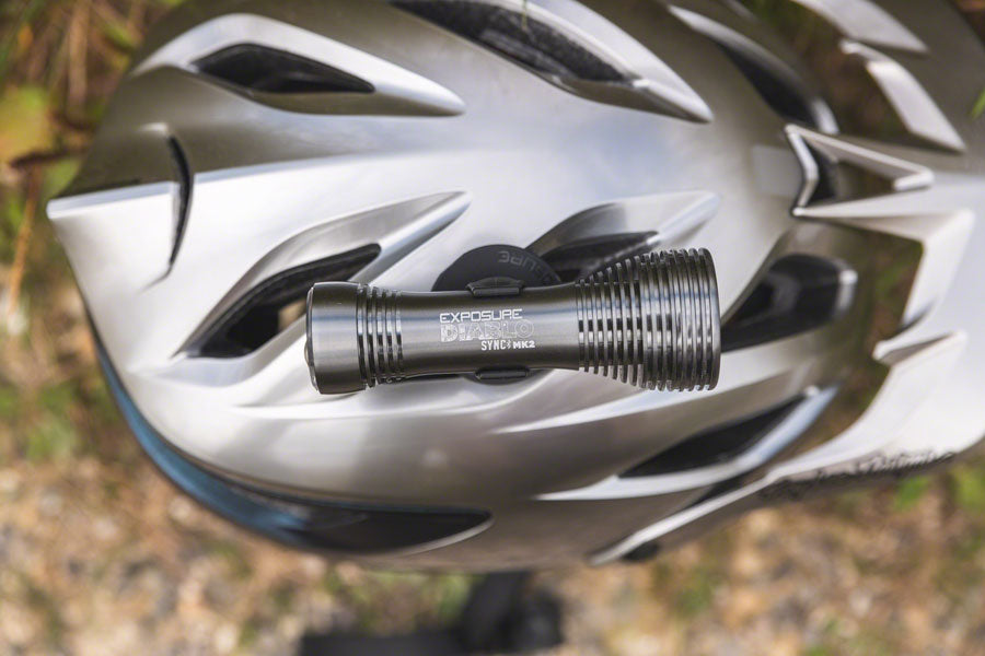 Exposure Diablo SYNC Mk4 Headlight - 2000 Lumens With Helmet And Handlebar Mount BlueTooth Remote TAP Technology Lights Exposure Lights