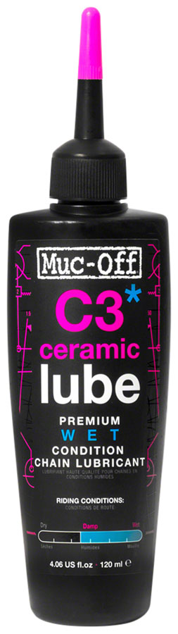 Muc-Off C3 Wet Ceramic Bike Chain Lube - 120ml Drip Degreaser / Cleaner Muc-Off