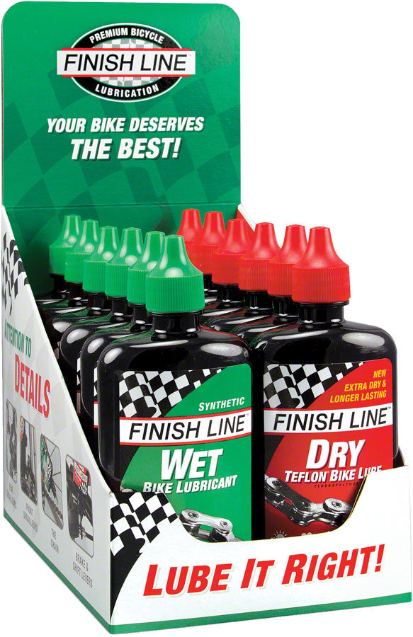 Finish Line Wet and Dry Bike Chain Lube 4oz Drip Box of 12 LU2508
