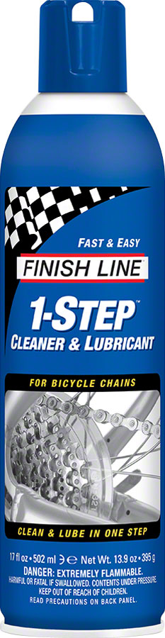 Finish Line 1-Step Cleaner and Bike Chain Lube - 17oz Aerosol Degreaser / Cleaner Finish Line
