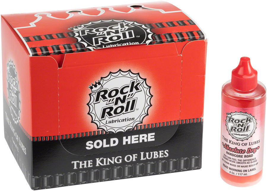 Rock-N-Roll Absolute Dry Bike Chain Lube - 4oz Drip POP Box of 12 Degreaser / Cleaner Rock-N-Roll