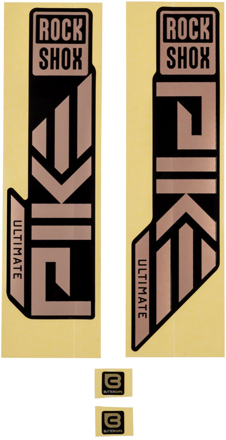 RockShox Fork Decal Kit - Pike Ultimate 27.5"/29" Matte Copper Foil For High Gloss BLK 2023+ Sticker/Decal RockShox