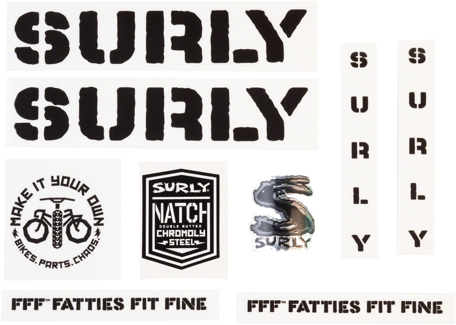 Surly Overspray Decal Set - Black Sticker/Decal Surly