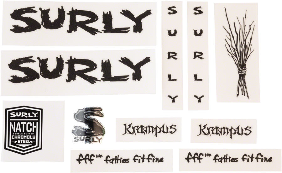 Surly Krampus Decal Set - Metallic Black Sticker/Decal Surly