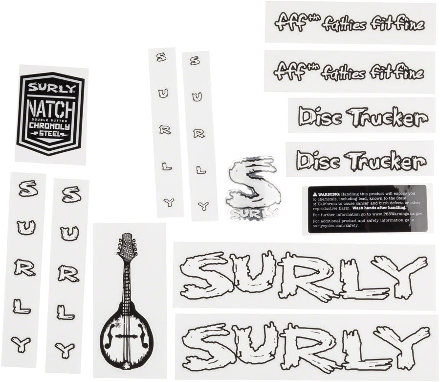 Surly Disc Trucker Decal Set - White Sticker/Decal Surly