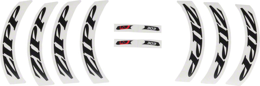 Zipp Decal Set - 303 Matte Black Logo Complete for One Wheel Rim Part Zipp Speed Weaponry