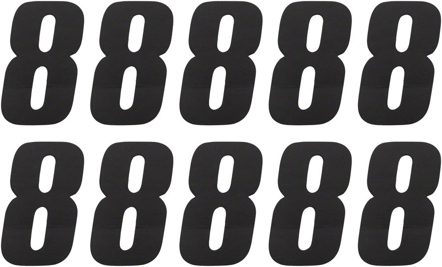 Tangent # 8 Side Plate Numbers - 10/Pack Black Number Plates Tangent Products