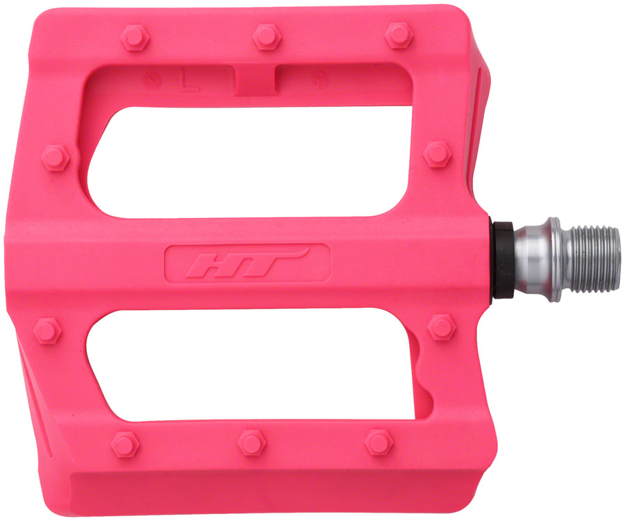 HT Components PA12 Pedals - Platform Composite 9/16" Neon Pink Pedals HT Components