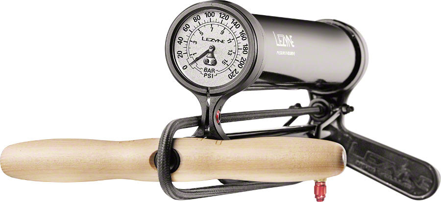 Lezyne Pressure Overdrive Floor Pump: Black Floor Pumps Lezyne