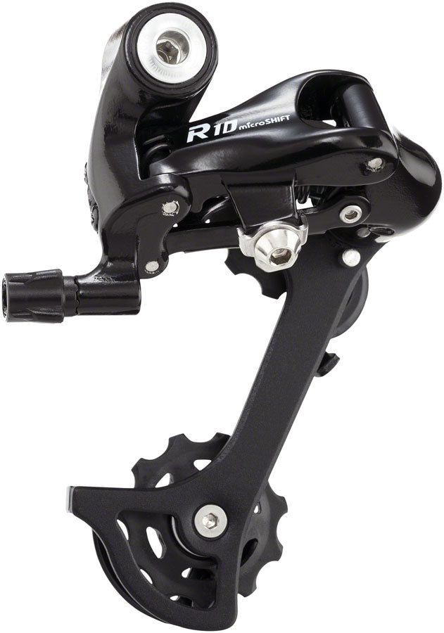 microSHIFT R10 Rear Derailleur - 10-Speed Medium Cage Shimano Road Compatible BLK Rear Derailleurs microSHIFT