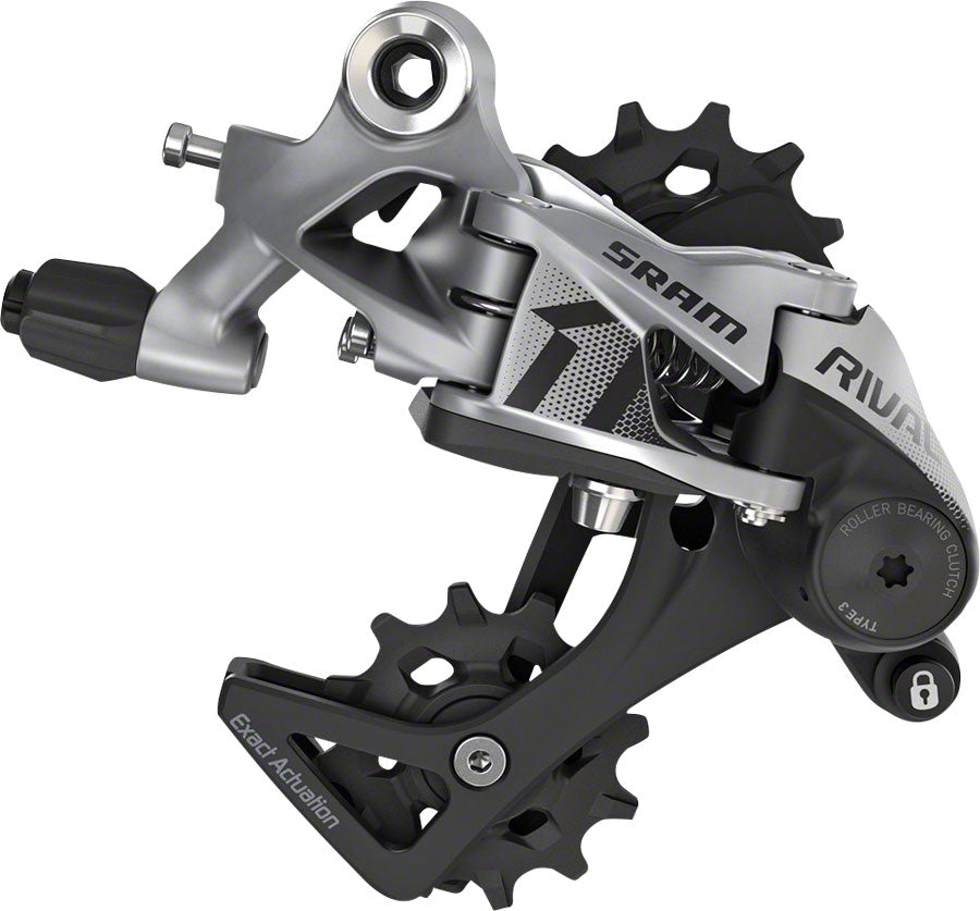 SRAM Rival 1 Rear Derailleur - 11 Speed Medium Cage Black/Silver Rear Derailleurs SRAM