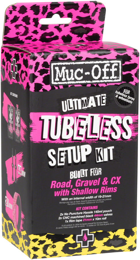 Muc-Off Ultimate Tubeless Kit - Road/Gravel/CX 21mm Tape 44mm Valves Tubeless Accessories Muc-Off