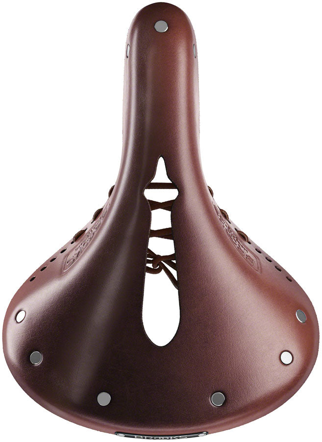 Brooks B17 Carved Saddle - Steel Antique Brown Saddles Brooks