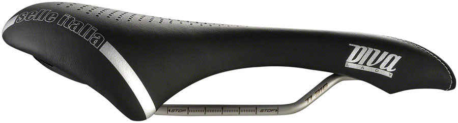 Selle Italia Diva Gel Superflow Saddle - Titanium Black Womens S3 Saddles Selle Italia