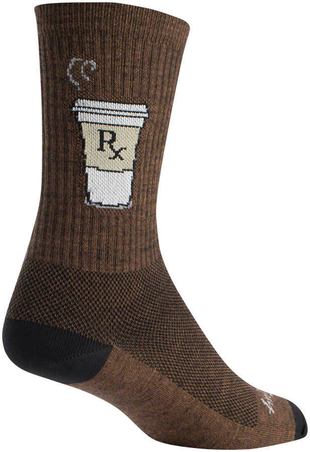 SockGuy Wool Addict Socks - 6inch Brown Small/Medium Socks SockGuy