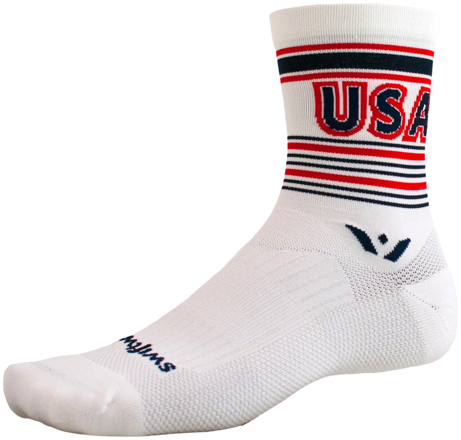 Swiftwick Vision Five Tribute Socks - 5" USA Retro Large Socks Swiftwick