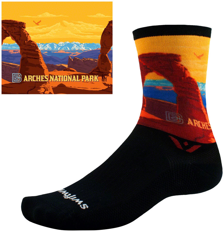 Swiftwick Vision Six Impression National Park Socks - 6" Arches Large Socks Swiftwick
