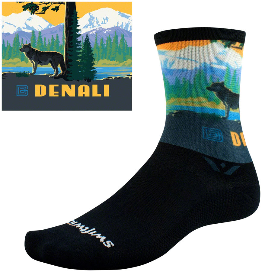 Swiftwick Vision Six Impression National Park Socks - 6" Denali Small Socks Swiftwick