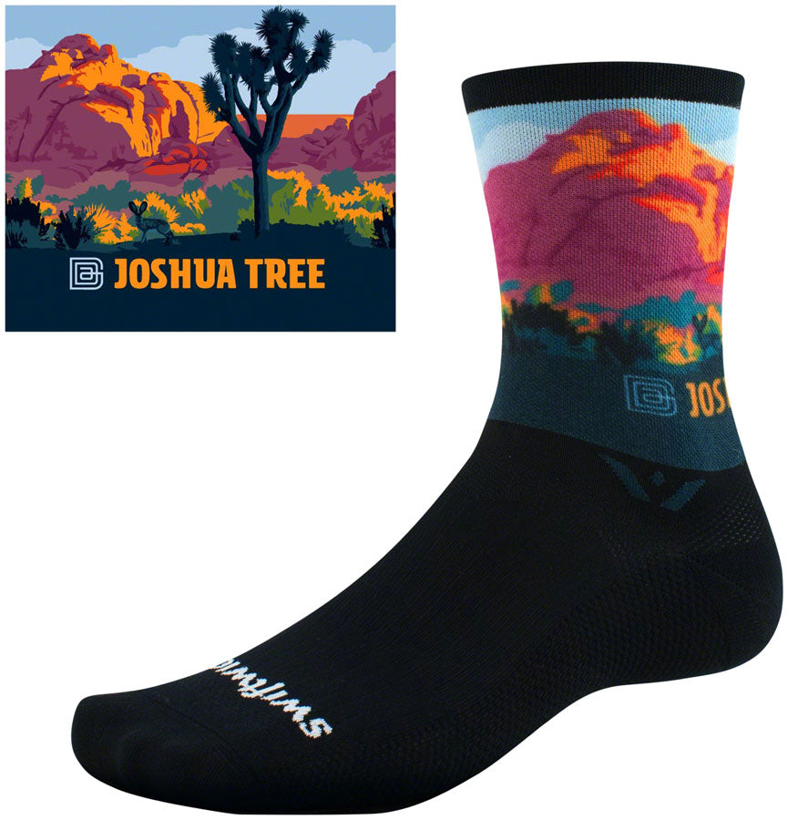 Swiftwick Vision Six Impression National Park Socks - 6" Joshua Tree Small Socks Swiftwick