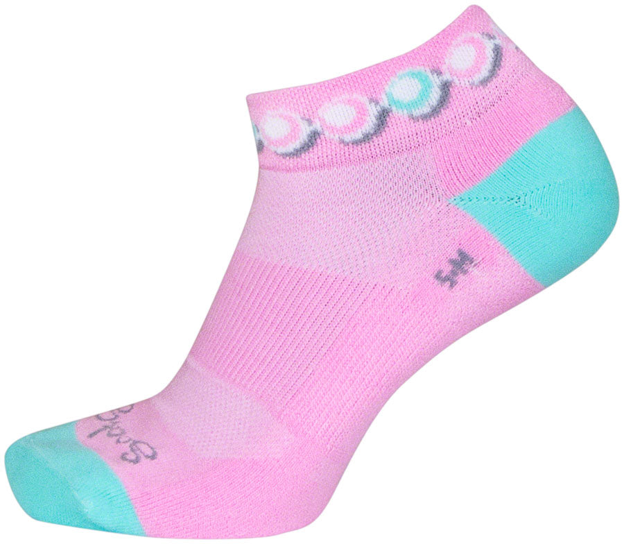 SockGuy Channel Air Pearls Classic Low Socks - 1" Pink/Blue Womens Small/Medium Socks SockGuy