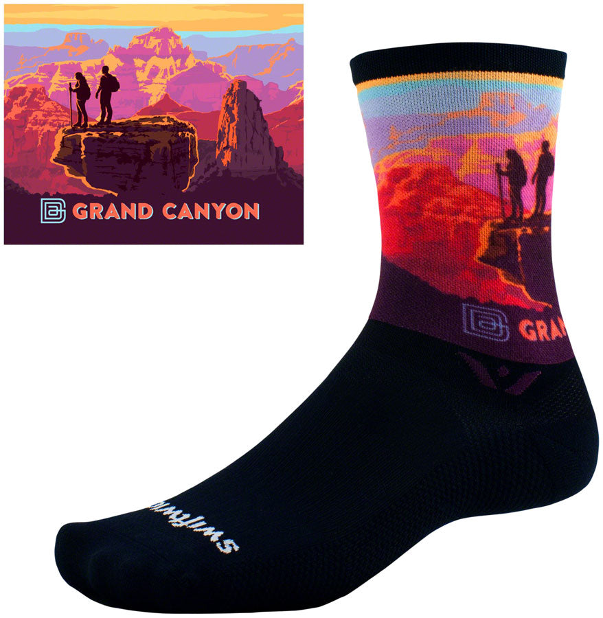 Swiftwick Vision Six Impression National Park Socks - 6" Canyon Lookout XL Socks Swiftwick