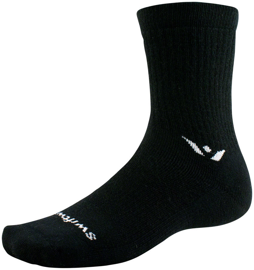 Swiftwick Pursuit Hike Medium Cushion Wool Socks - 6" Medium Weight BLK Small Socks Swiftwick