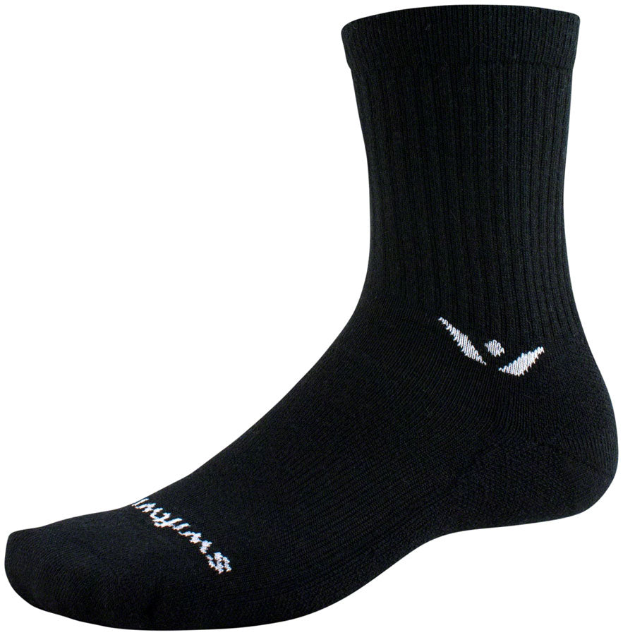 Swiftwick Pursuit Hike Light Cushion Wool Socks - 6" Light Weight BLK Small Socks Swiftwick