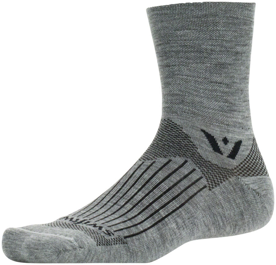 Swiftwick Pursuit Four Wool Socks - 4" Heather Medium Socks Swiftwick
