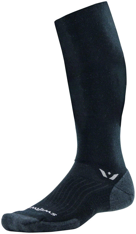 Swiftwick Pursuit Twelve Wool Socks - 12" Black Large Socks Swiftwick
