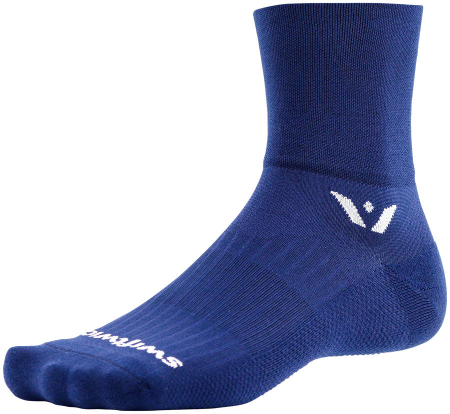 Swiftwick Aspire Four Socks - 4" Navy Medium Socks Swiftwick